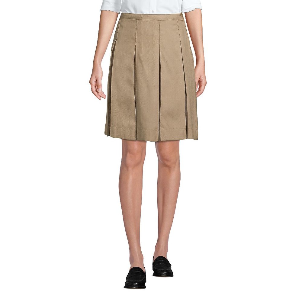 Lands' End Women's Box Pleat Skirt Above The Knee, School Uniform, NWT